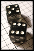 Dice : Dice - 6D - Sparkle SK Clear with Black Sparkles and White Pips - SK Collection buy Nov 2010